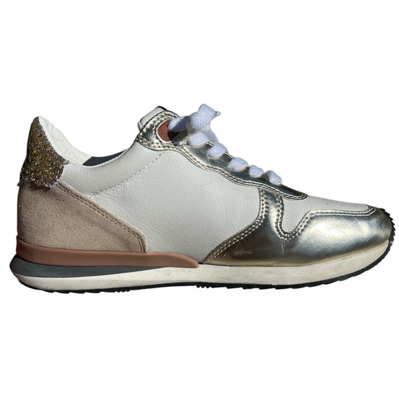 Vintage Havana Rock 1 Metallic and White Glitter Sneakers EUC 7.5 - Picture 3 of 8